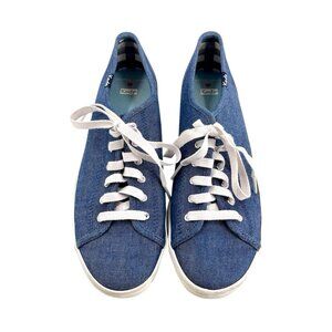 KEDS X DRAPER JAMES Women's Blue Denim Look Lace Up Sneakers 9.5